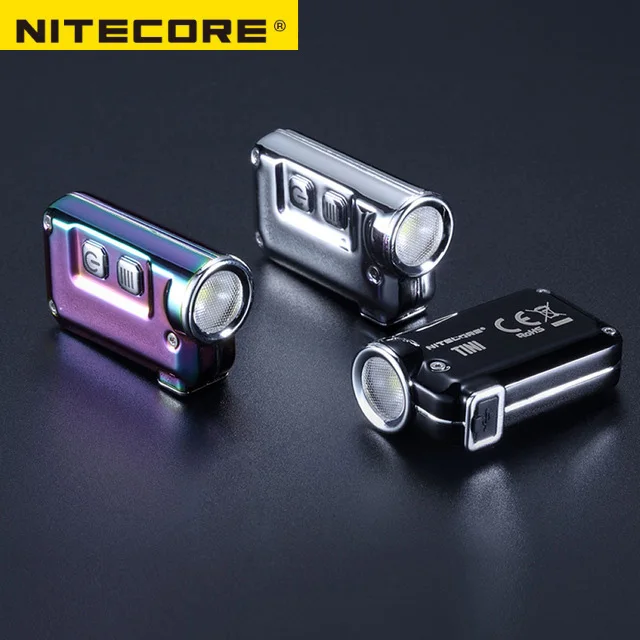 Новый NITECORE TINI SS 380 люменов мини брелок из нержавеющей стали с микро usb|led flashlight|cree