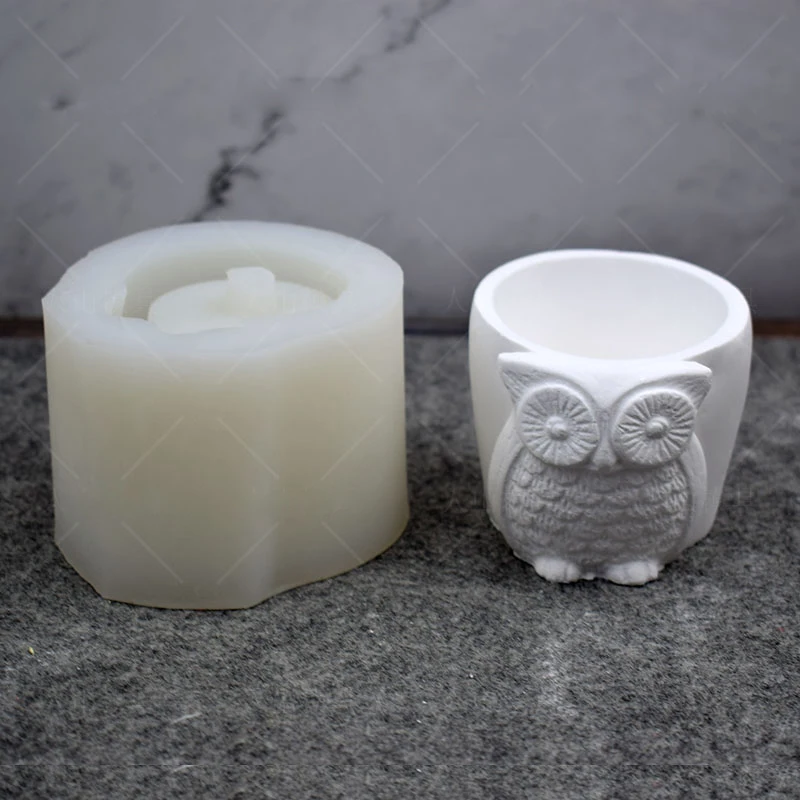

Flowerpot Concrete Mould Lovely Owl Shape Gardening Plant Flowerpot Clay vase Storage Tank Gypsum Resin Mold Cement Home Decor