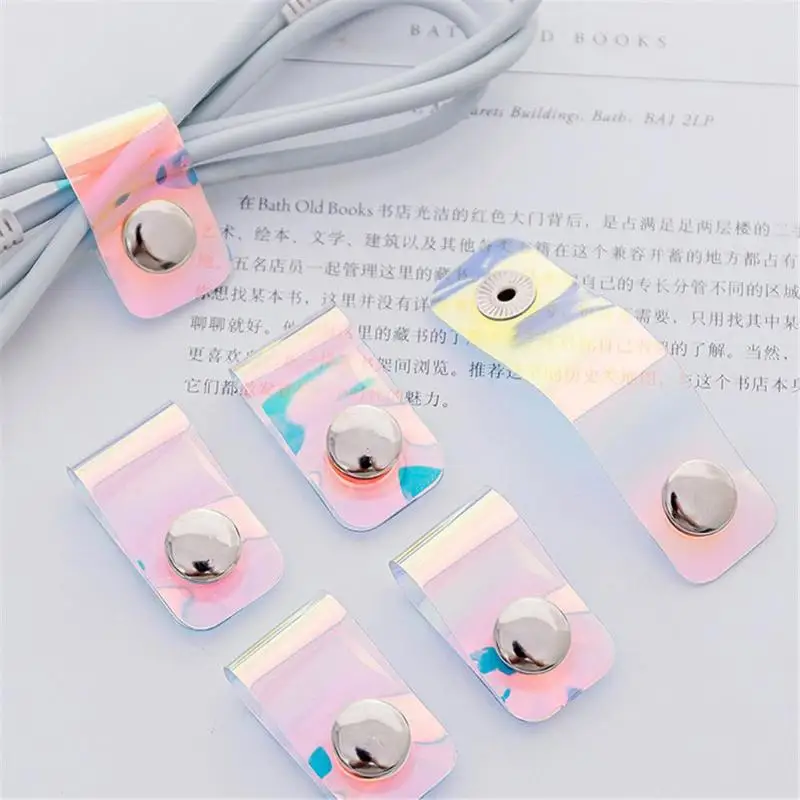 

1/5/10Pcs Line Storage Clip Laser Snap Button Winder Portable Earphone Data Cable Storage Buckle Organizer Portable Storage