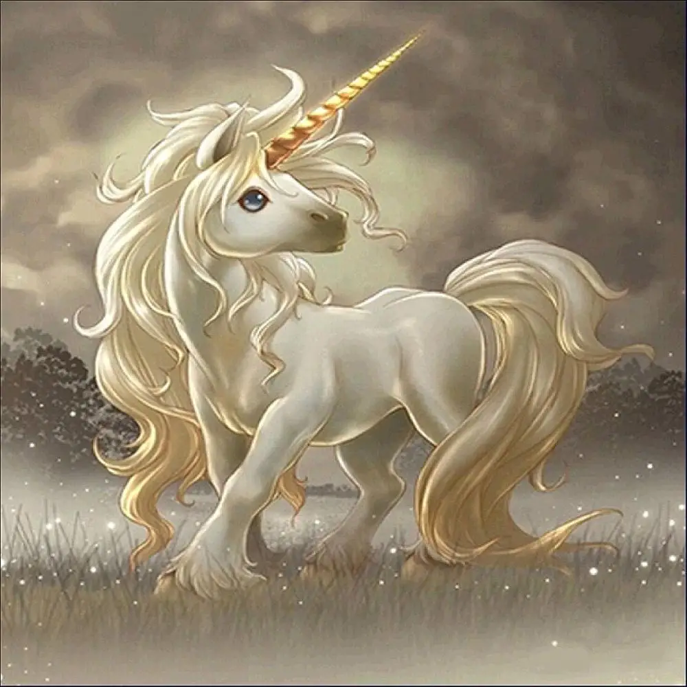 Full Drill Square Unicorn Diamond Painting Kit DIY Unicorn 15 Cross