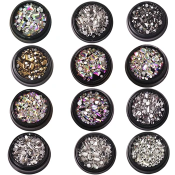 

Sell 1 boxes of 3D decoration all kinds of DIY gemstones new charming blend nail decoration jewelry gel gel nail decoration.