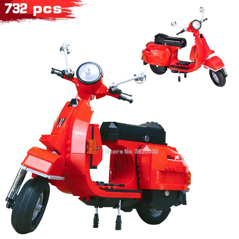 

732 pcs Technology Red Building Blocks Motorcycle City Car Series Assemble Model Give Your Child The Best Gift With Legoinglys