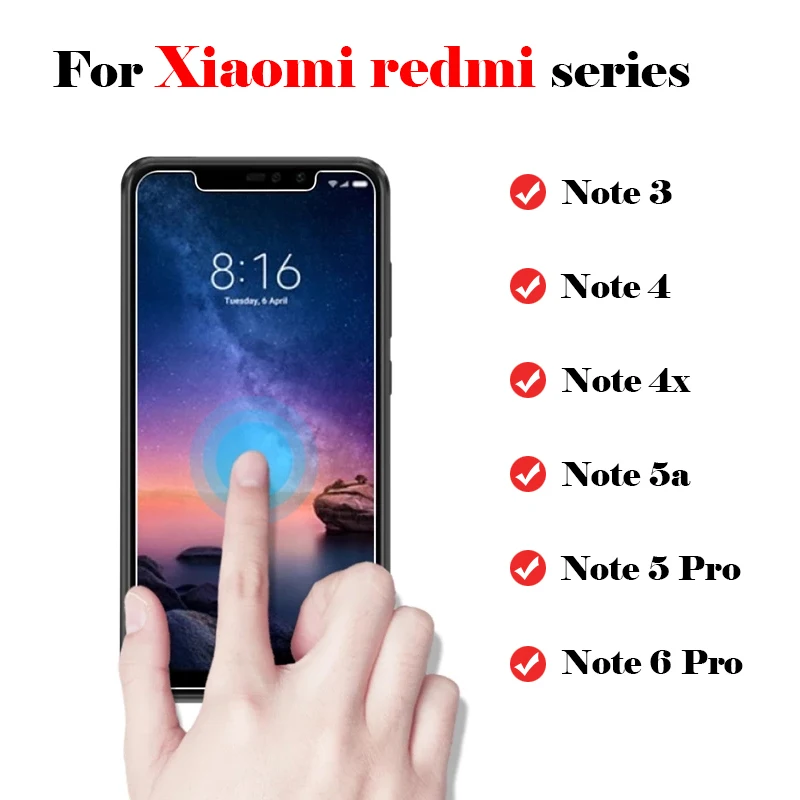 Защитное стекло для Xiaomi Redmi Note 3 4 4x 5a 5 6 Pro 7 пленка из закаленного стекла Readmi 5A S2