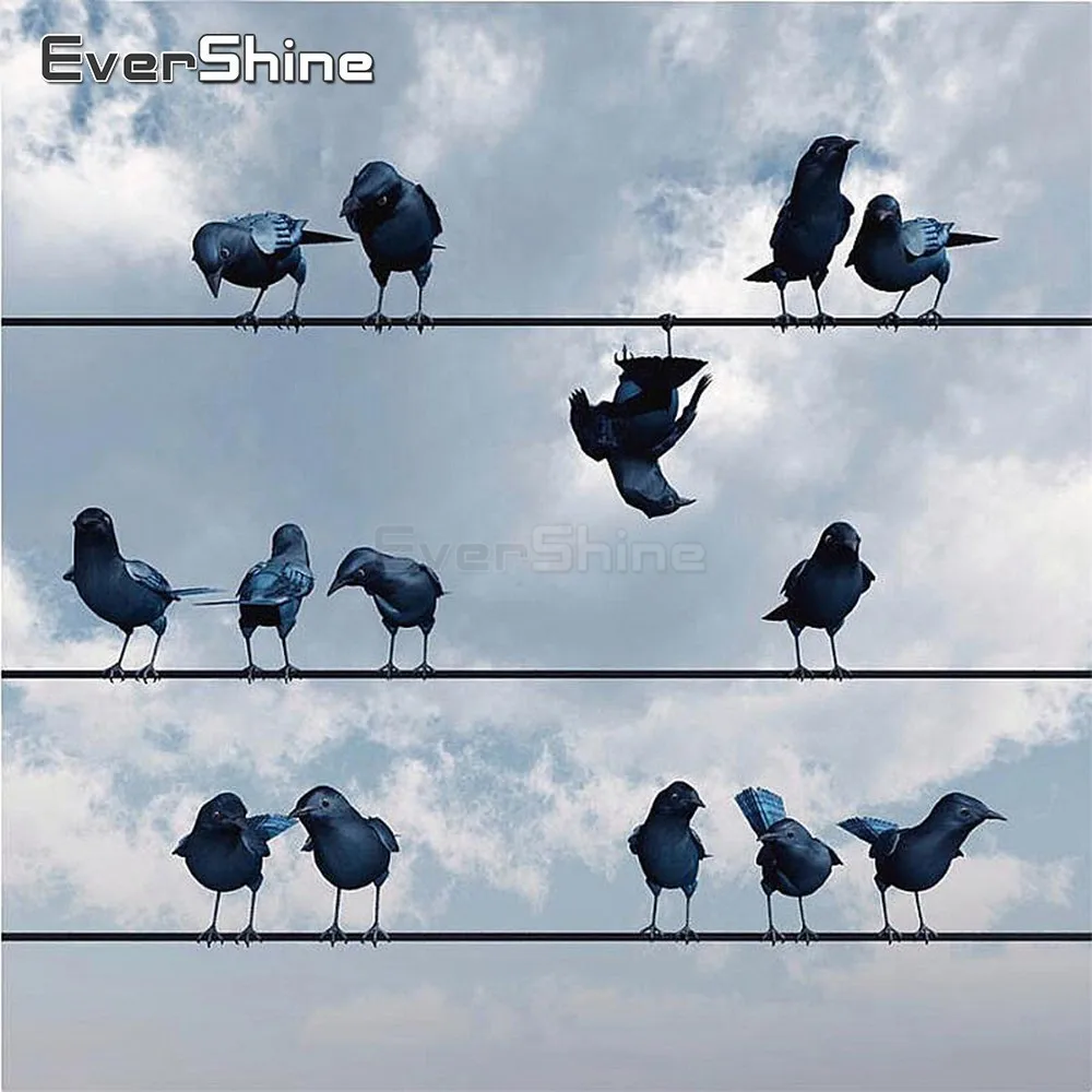 

EverShine Diamond Embroidery Bird Picture Of Rhinestones Full Square Diamond Painting Cross Stitch Diamond Mosaic Wall Decor Kit