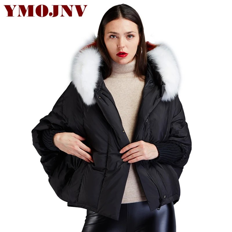 YMOJNV 2019 Новое модное женское зимнее пальто с рукавами летучая мышь воротник из