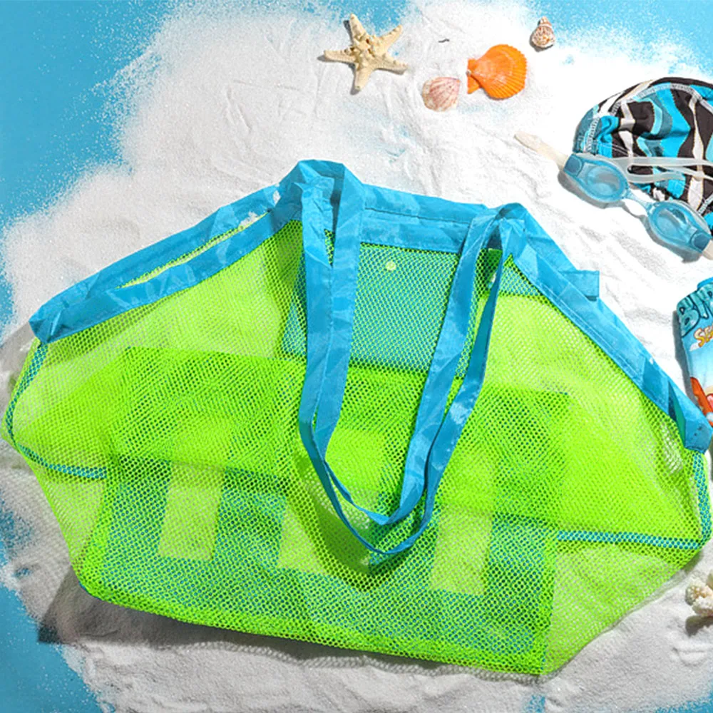 

Beach Mesh Sand Toy Bag Multifunction Large Capacity Bag Kid Portable Beach Storage Bag Home Mesh Laundry Pouch S/L