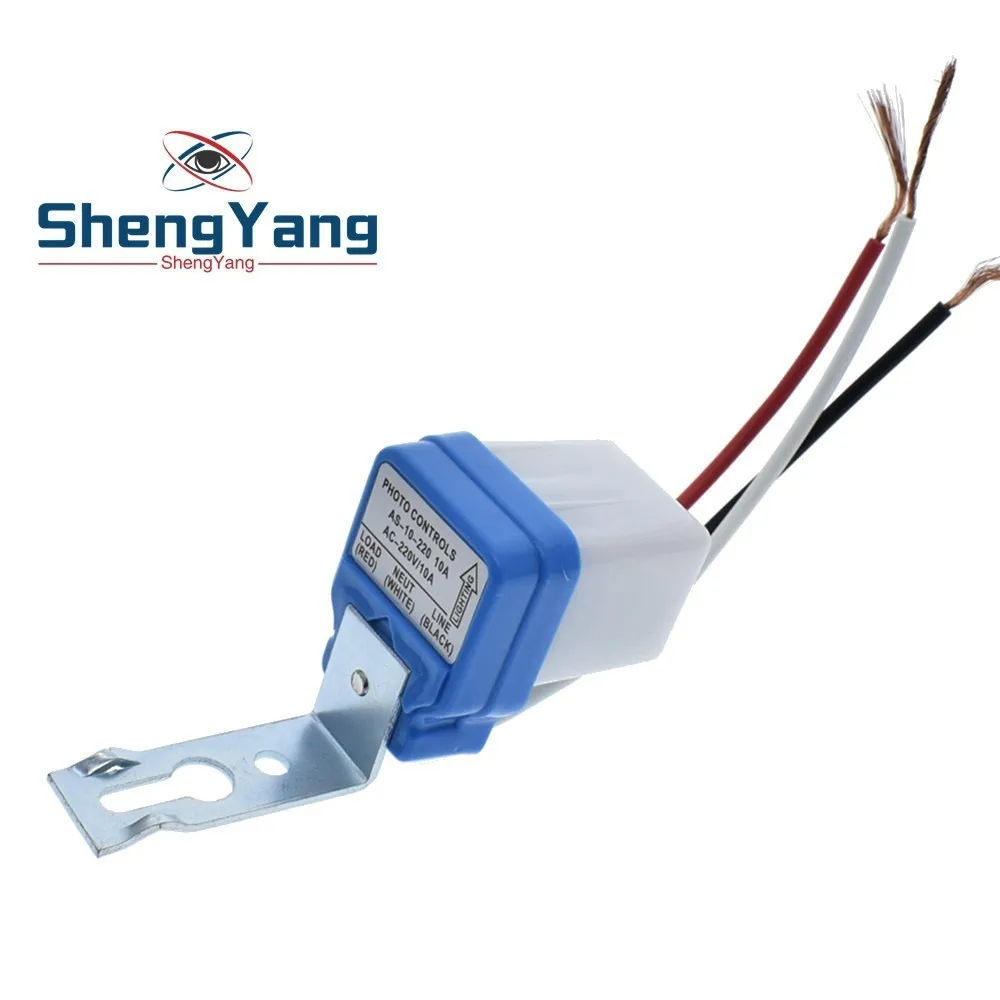 

1PCS Automatic Auto On Off Photocell Street Light Switch DC AC 220V 50-60Hz 10A Photo Control Photoswitch Sensor Switch