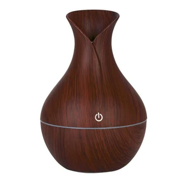 

Essential Humidifier Aroma Oil Diffuser Wood Grain Ultrasonic Wood Air Humidifier Usb Cool Mini Mist Maker Led Lights For Home