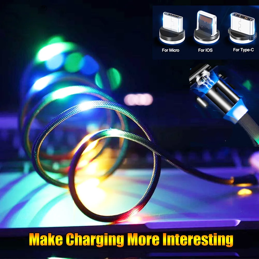 Тип C LED USB для Huawei P30 Pro Синхронизация данных световая вспышка танцевальный кабель