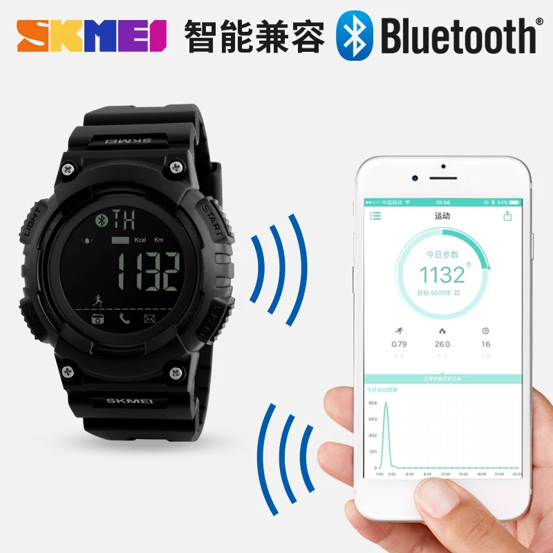 

2018 Bluetooth Smart Watch Men Calorie Pedometer Remote Camera Call Reminder Multi-Function Digital Sport Wristwatch