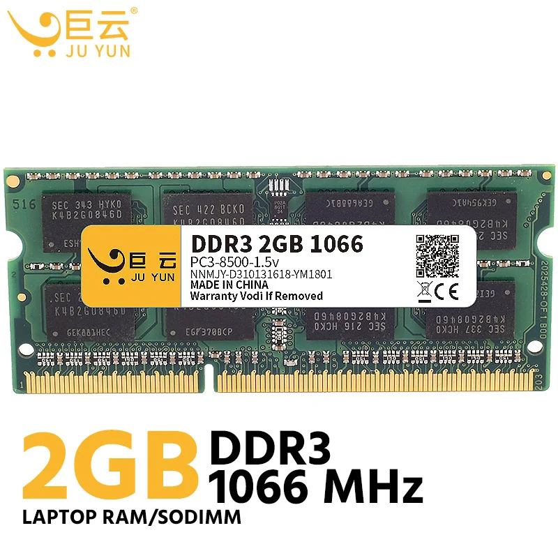 

Ju Yun DDR3 2GB 1066 MHz RAM Laptop Memory 1600 1333 MHz Notebook Computer Compatible 4GB 8GB Voltage 1.5v