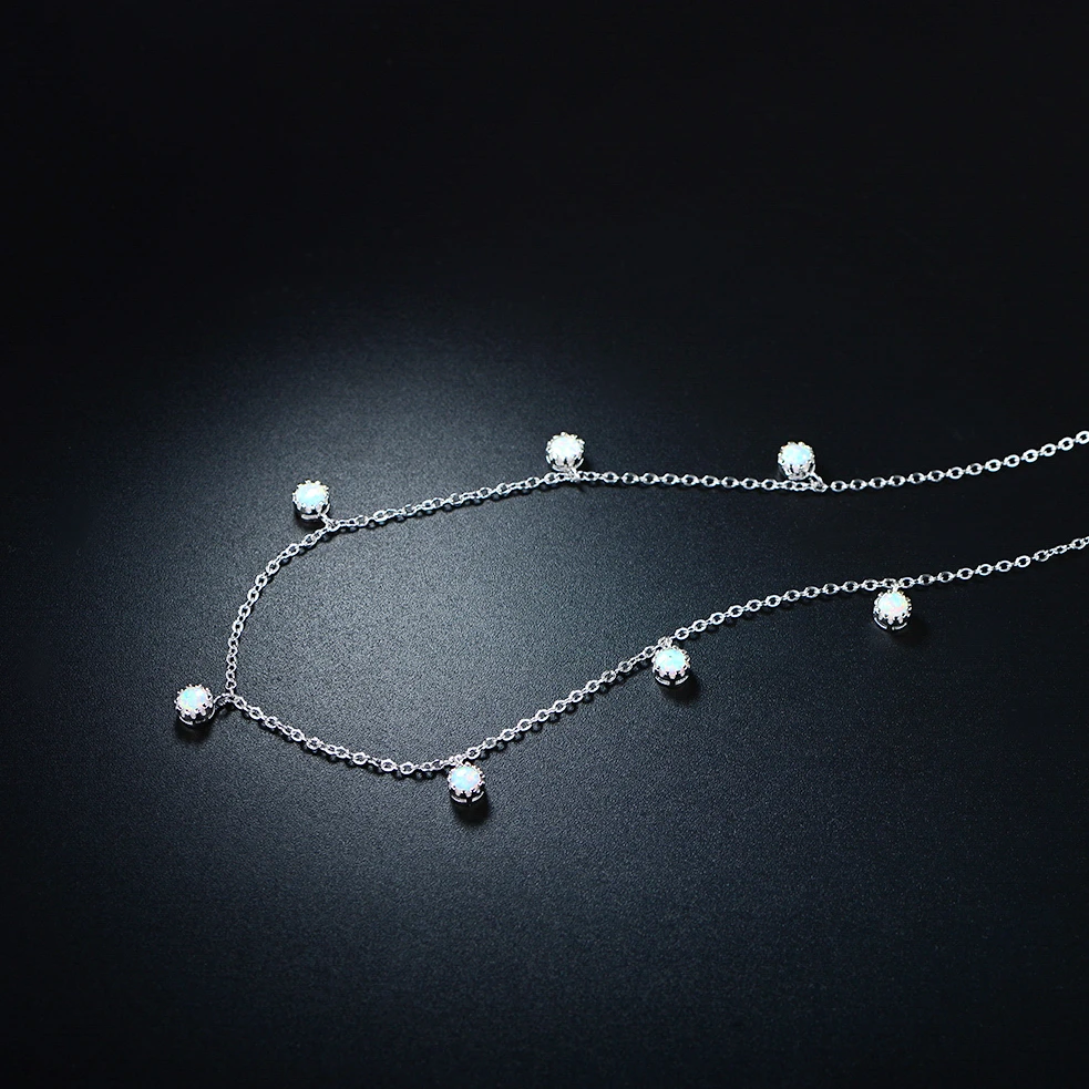 Silver-colored Plated &amp White Fire Irradescent Stone Graduated Crown Charm Necklace | Украшения и аксессуары