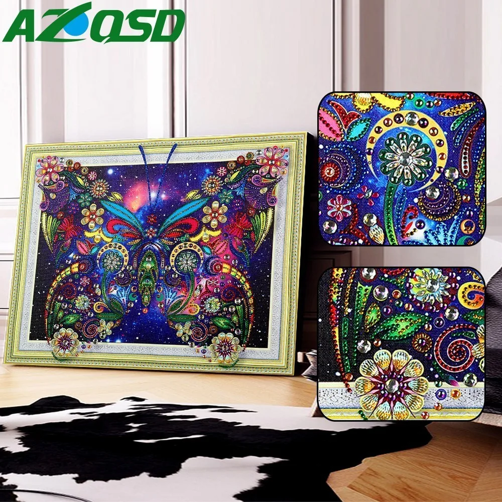 

AZQSD 5D DIY Diamond Painting Butterfly Special Shaped Picture Of Rhinestones Diamond Embroidery Sale Animals 40x50cm