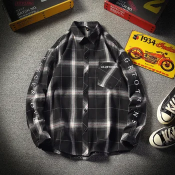 

Spring New Plaid Shirt Men Fashion Retro Casual Shirt Man Streetwear Trend Wild Loose Long-sleeved Shirt Male Clothes S-5XL