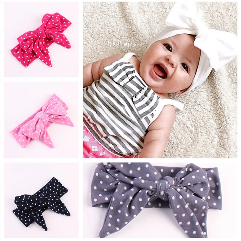 10PCS Baby Girl toddlers hairband Hair Bows Clips with elastic headbands *O