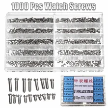 1000 шт крошечные винты из нержавеющей стали набор ремонтных частей инструменты для часов глаз очки часы стали маленькие шурупы гайки набор