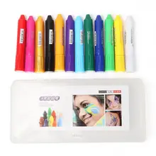 Популярная краска для тела ручка 12 цветов Детская краска для лица карандаш для макияжа безопасные моющиеся цвета для детей детский художественный набор