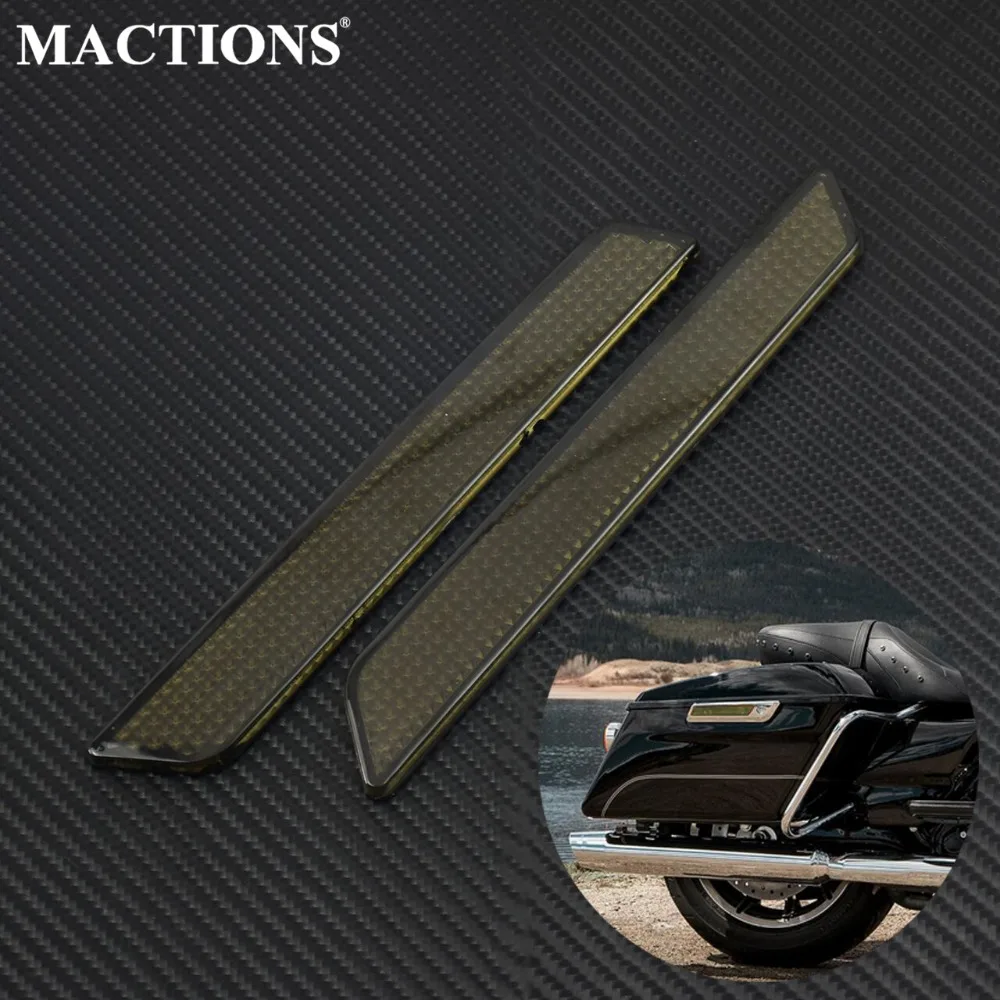 

2Pcs Motorcycle Smoked Saddlebag Guard Reflector Cover ABS Plastic For Harley Touring Street Glide Road King FLT/FLHT 2014-2017