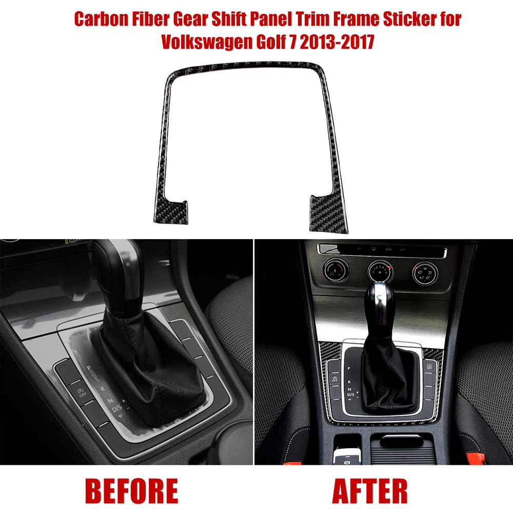 

Carbon Fiber Gear Shift Panel Trim Frame Sticker Decorative Cover for VW Golf 7 2013-2017