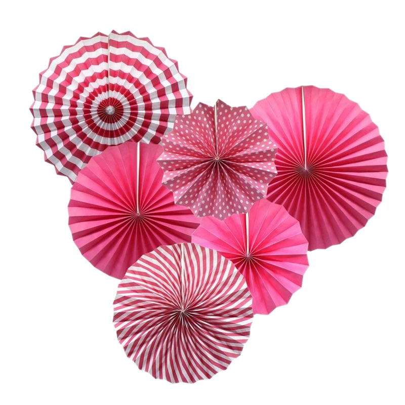 

Party Hanging Paper Fans Set, Round Pattern Paper Garlands Decoration for Birthday Wedding Graduation Events Accessories, Set