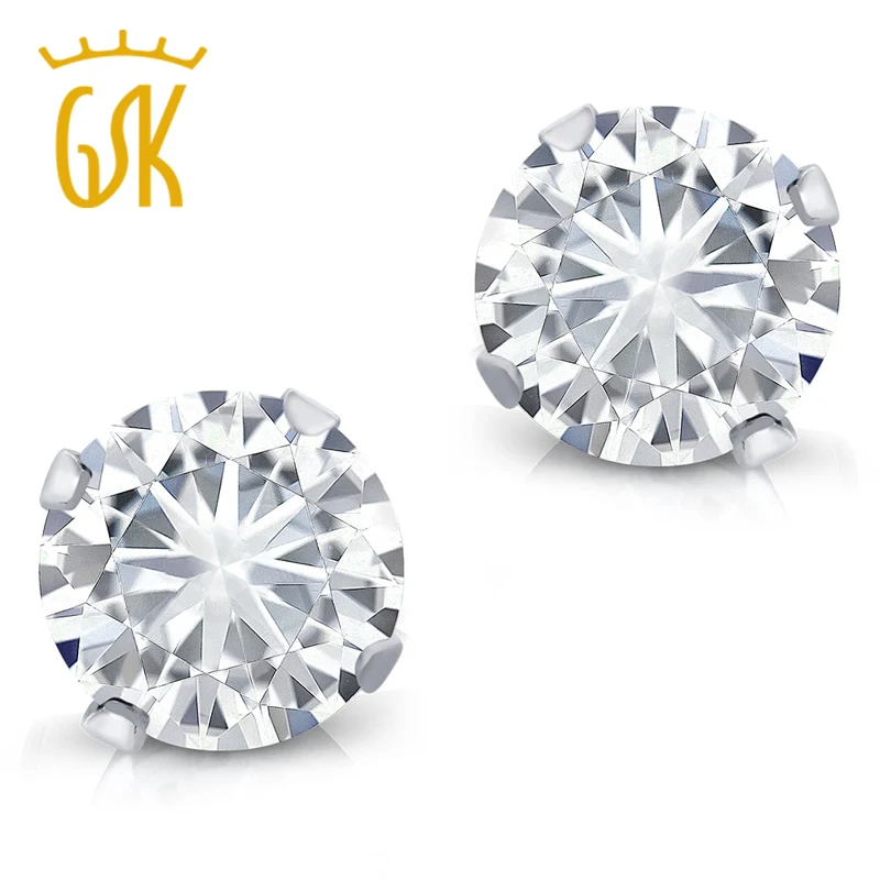 Круглые шпильки Charles & Colvard Forever One 2.00ct DEW из моиссанита 14 K желтое золото|studs|studs gold |