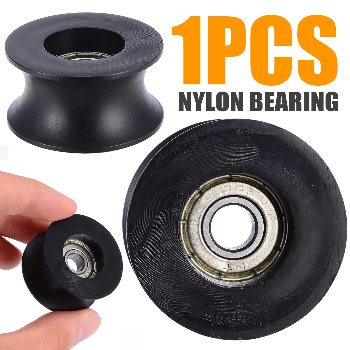 

1pc 0840UU 8mm Groove Guide Pulley Sealed Rail Track Ball Bearing 8*40*20.7mm for Home Improvement Tools Mayitr