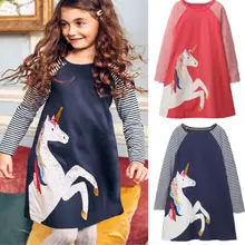 PUDCOCO/модное платье для девочек; Детские хлопковые платья принцессы с длинными рукавами; вечерние платья для девочек; От 1 до 7 лет