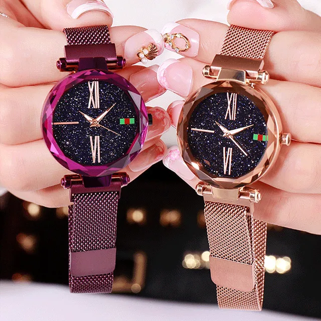 Luxury Rose Gold Women Watches Minimalism Starry sky Magnet Buckle Fashion Casua Luxury Rose Gold Women Watches Minimalism Starry sky Magnet Buckle Fashion Casua