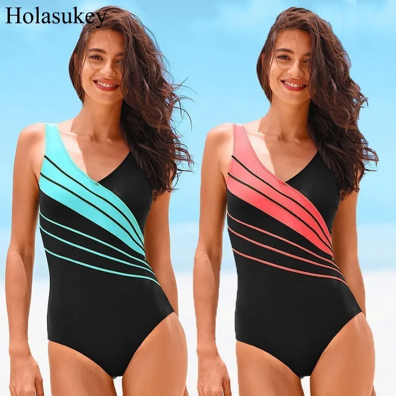 

HolaSukey Sexy Bikini Backless One Piece Swimsuit Plus Size Swimwear 2019 Women Bathing Suit maillot de bain femme Beachwear