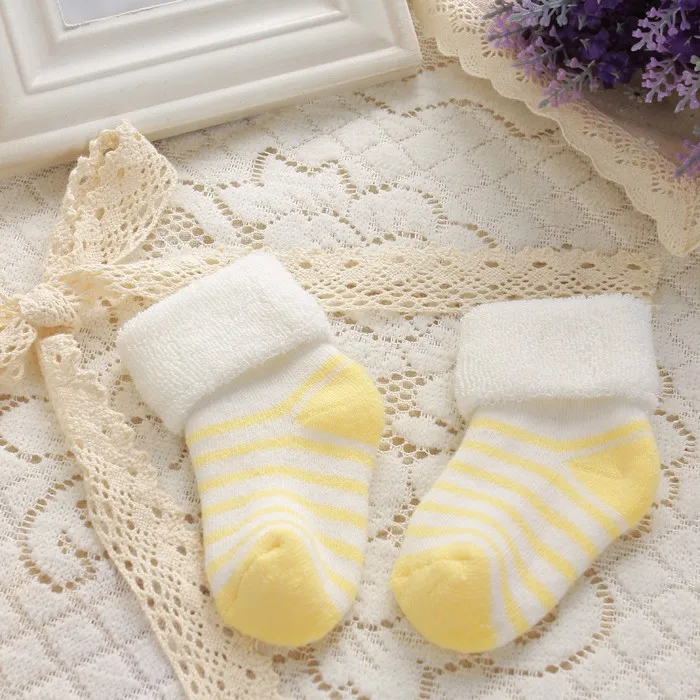 12 пар/лот, толстые теплые хлопковые носки для малышей мягкие носки мягкие махровые носки детские носки с отворотами ctws0019