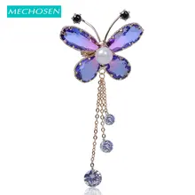MECHOSEN персонализированные Яркие бабочки форма шпилька брошь фиолетовый кубический циркон для женщин девочек Свадебная вечеринка пальто платье медный подарок