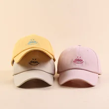 Хлопок Бейсбол Кепки шляпа c вышивкой, для отца Американский Unisex Snapback Шапки дот только линии Письма рисунком в виде улыбающихся рожиц;