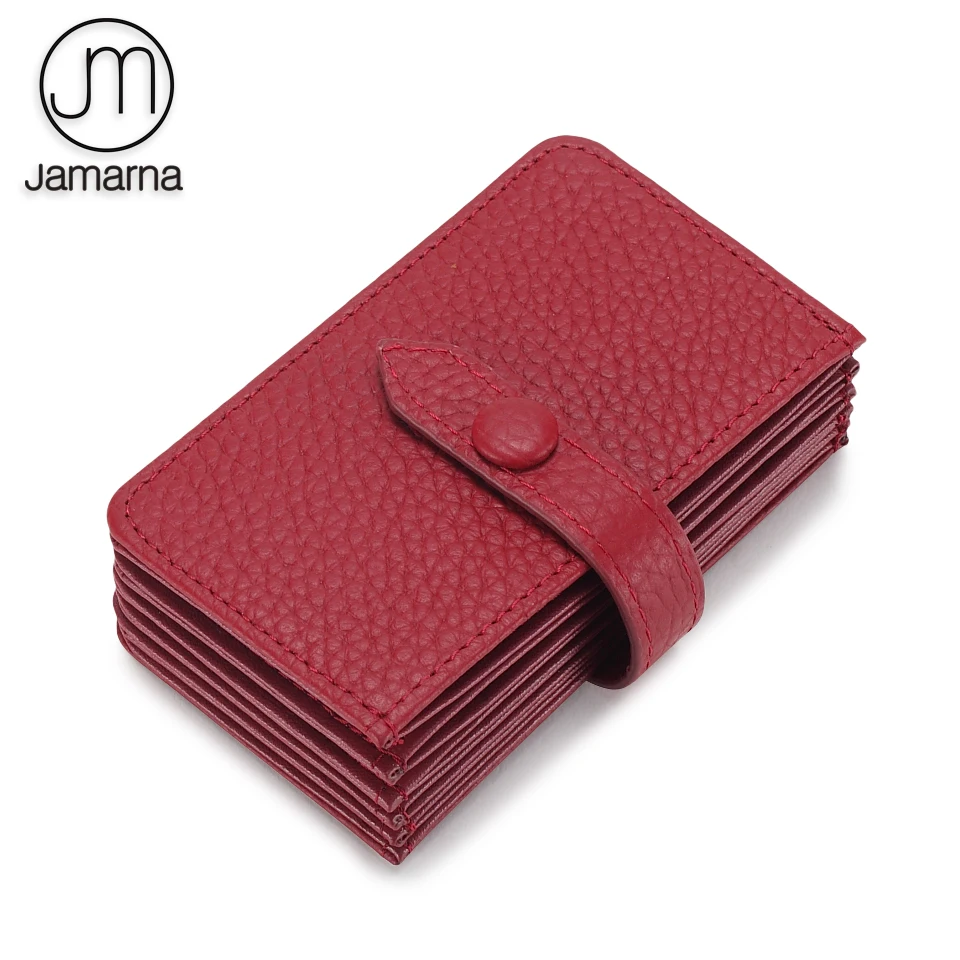

Jamarna Card Holder Genuine Leather Stylish Design Credit Card Holder Women Slim Wallet Small Purse For Cards Fashion Card Case