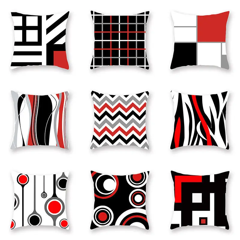 

2019 New Creative Geometric Polyester Pillow Case Waist Throw Cover Home