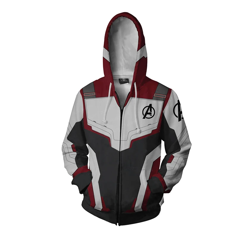 3D Print 2019 Movie Avengers Endgame Quantum Realm Sweatshirt Jacket Advanced Tech Hoodie Cosplay Costume Iron Man Hoodies Coat