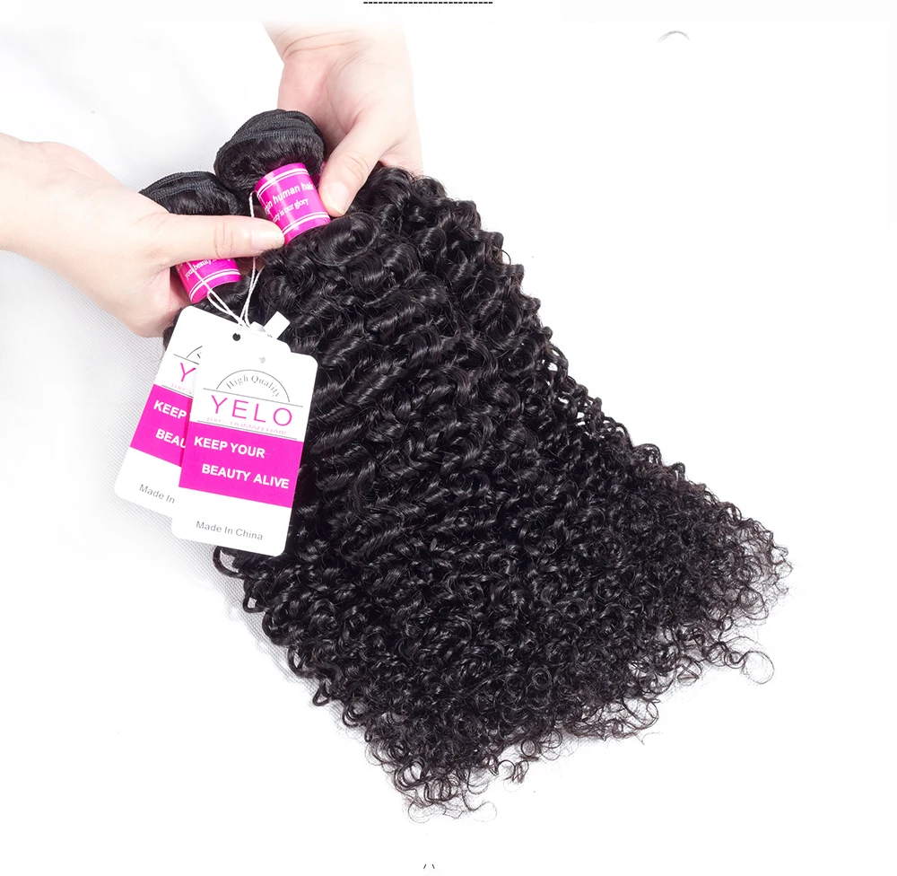 Yelo Brazilian Hair Bundles 100% Human Hair Non Remy Kinky Curly Wave Bundles Natural Color Hair Extension Free Shipping 1PCS Yelo Brazilian Hair Bundles 100% Human Hair Non Remy Kinky Curly Wave Bundles Natural Color Hair Extension Free Shipping 1PCS