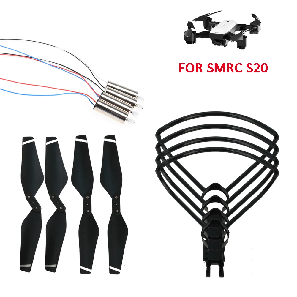 

4pcs Spare Propeller + 4pcs Protective Cover+4pcs Motor For Smrc S20 Drone Protection Cover Propeller Spare Parts