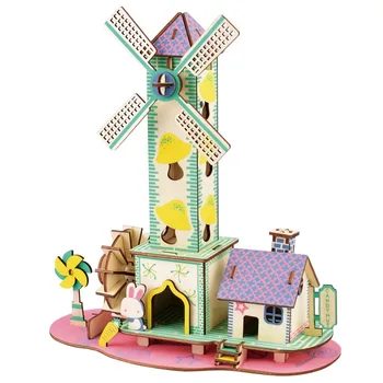 

Xin Lian Innocence Hut Wooden Three-dimensional Jigsaw Diy Manual Material Science Girl Toys