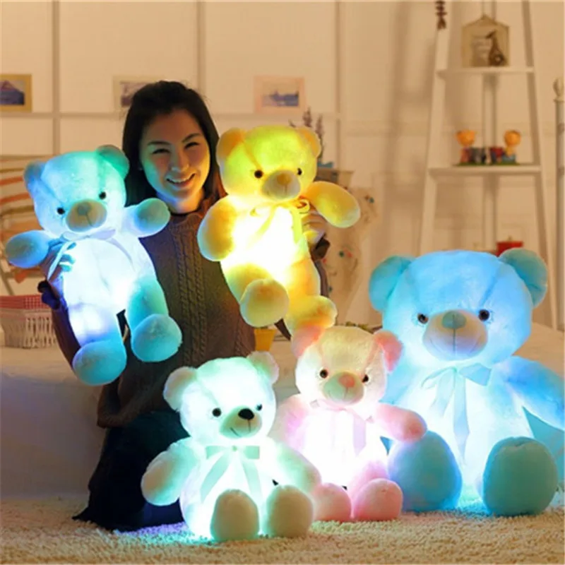 32/50cm Colorful Glowing Teddy Bear Luminous Plush Toys Kawaii Light Up Led  Teddy Bear Stuffed Toys Doll Kids Christmas Gift|Stuffed & Plush Animals| -  AliExpress