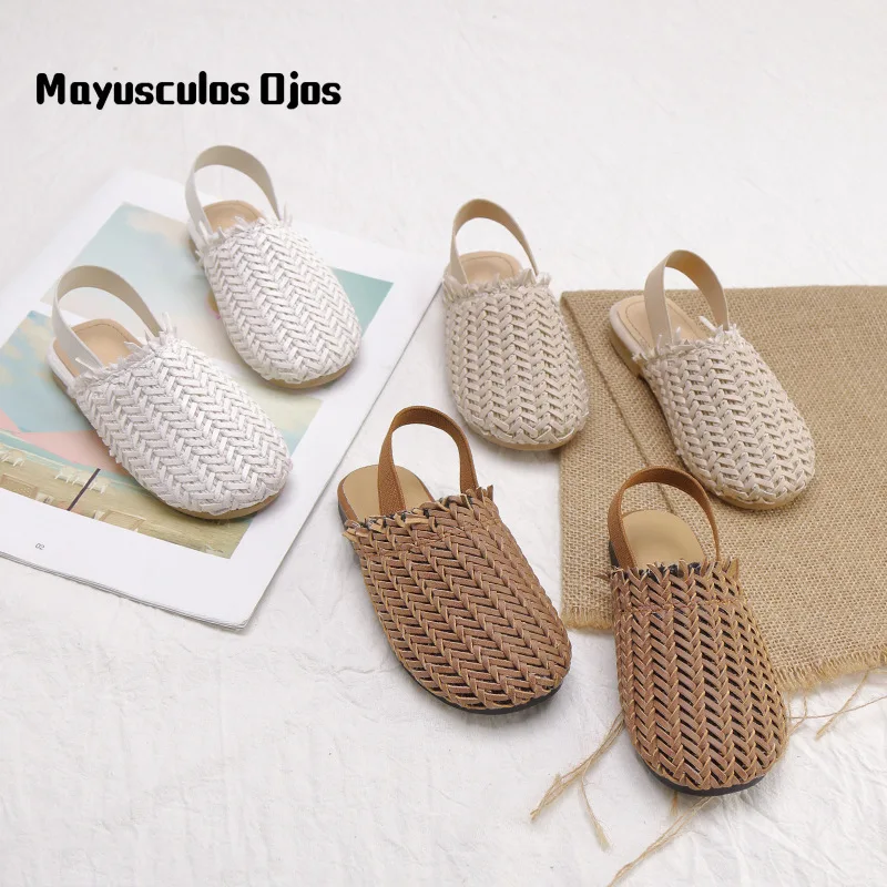 

2019 Summer New Woven Slippers Soft Bottom Sandals Wild Casual Shoes Comfortable Children's Shoes Trend Children's Shoes Wear