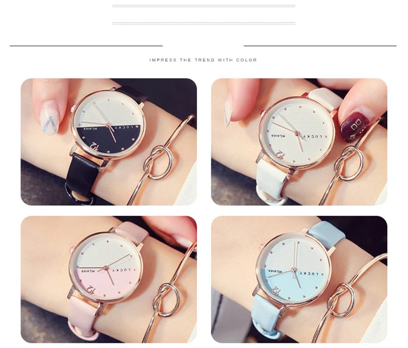 Роскошные женские часы-браслет минималистичные розовые белые часы из смешанной кожи наручные часы Лидирующий бренд женское платье женские кварцевые часы Прямая