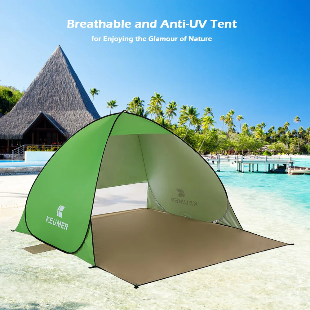 في الهواء الطلق التلقائي الفورية اقامة المحمولة خيمة للشاطئ مكافحة الأشعة فوق البنفسجية المأوى الشمس الظل المظلة التخييم الصيد التنزه السف...