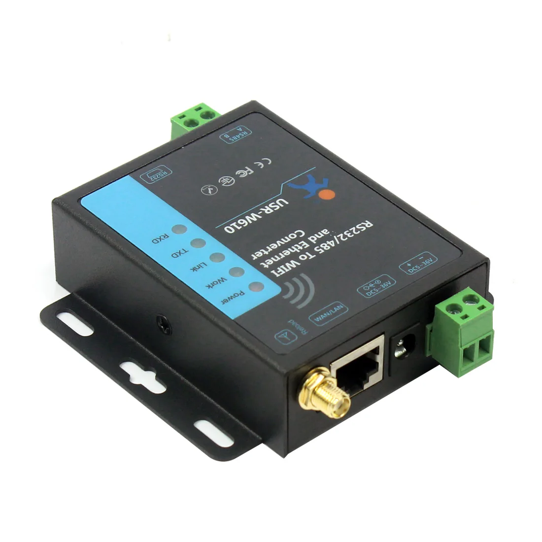 RS232 RS485 Serial To WiFi and Ethernet Converter USR-W610 Support TCP Server