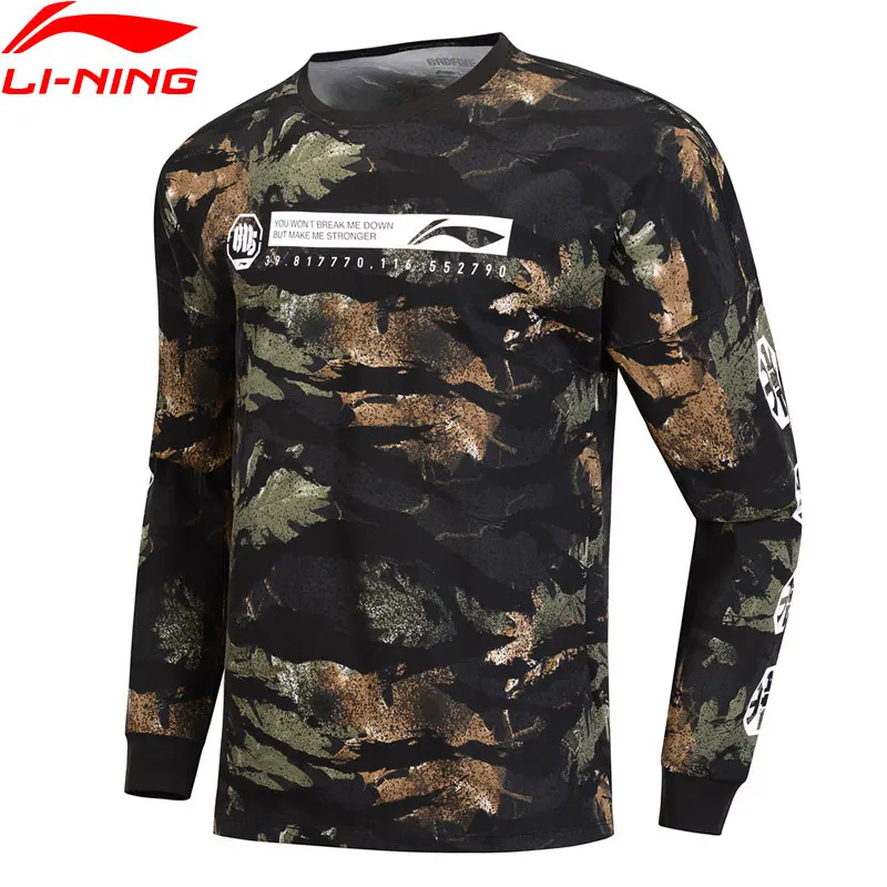 Li-Ning Мужская баскетбольная серия BAD FIVE футболка свободного кроя с длинным рукавом