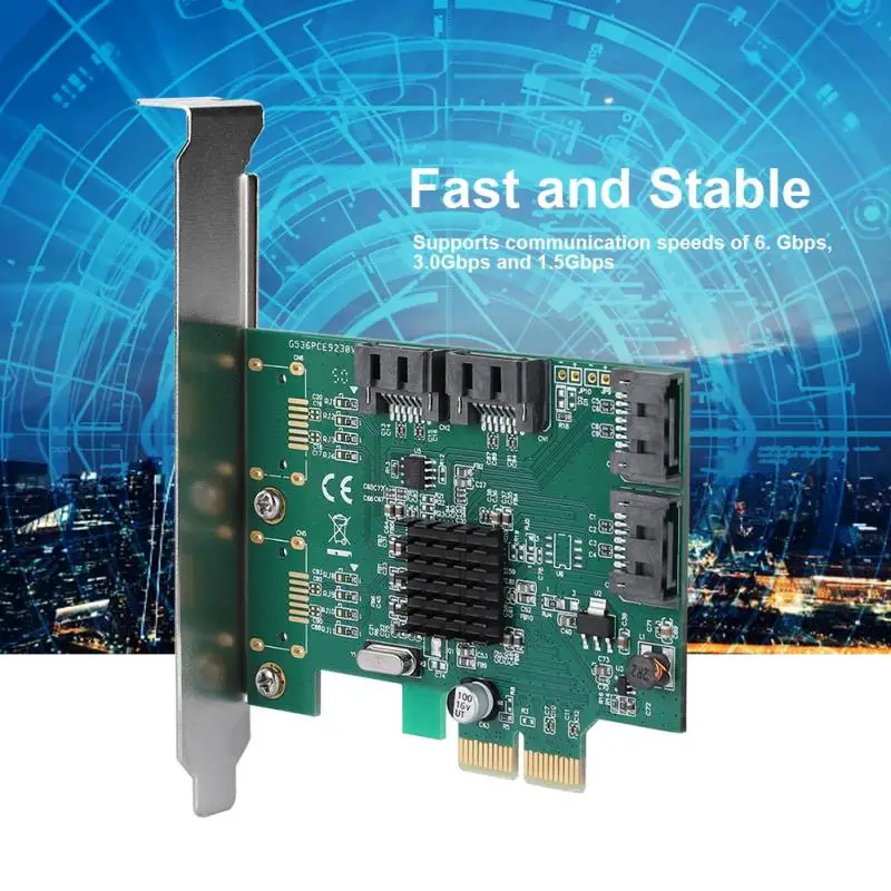 Стабильный сигнал SATA3 PCI E к SATA3.0 карта расширения SATA III (6 Гбит/с) 4 портовая RAID