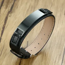 Мужские браслеты на заказ 99% черные браслеты из натуральной кожи персонализированные мужские браслеты из нержавеющей стали