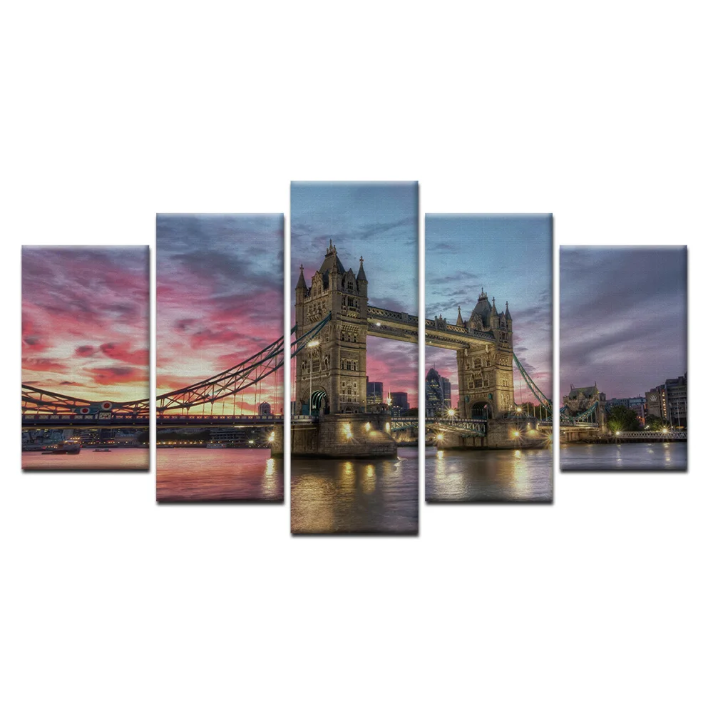 

1Set Oil Painting Posters And Prints Canvas Painting Abstract Wall Art Modern City Landscape Decorative Pictures