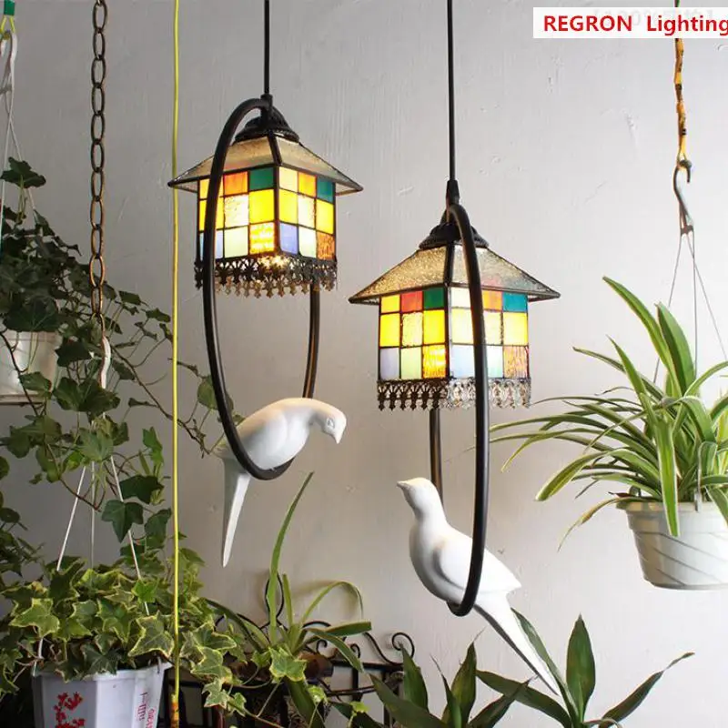 1 Pcs Restaurant Hanging Pendant Fixtures Farmhouse Tiffany Pcs Restaurant Hanging Pendant Fixtures