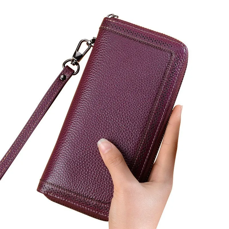 

Fashion Genuine Leather Wallet Women Wallets Long Coin Purse Ladies Zipper Clutch Card Holder Money Pocket Carteira Feminina