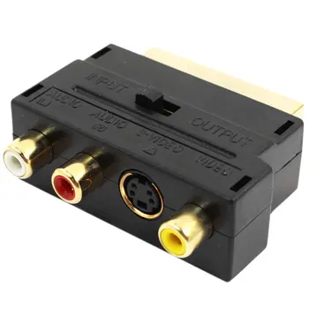 

20 Pin Male to Female Pin 3 RCA AV + S-Video Adapter - Black
